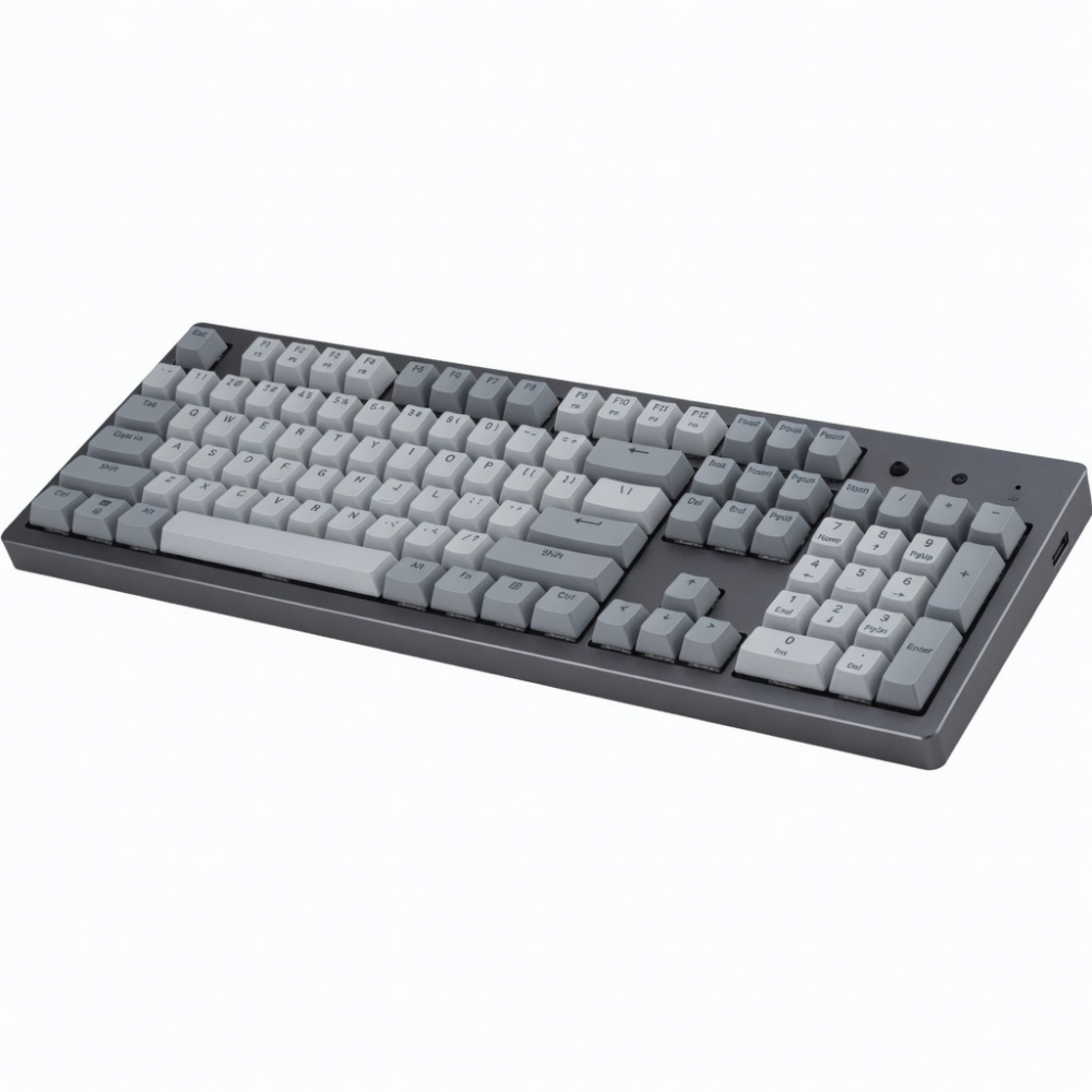 Full-Size Wireless Mechanical Keyboard, Gray, 104-Key Layout