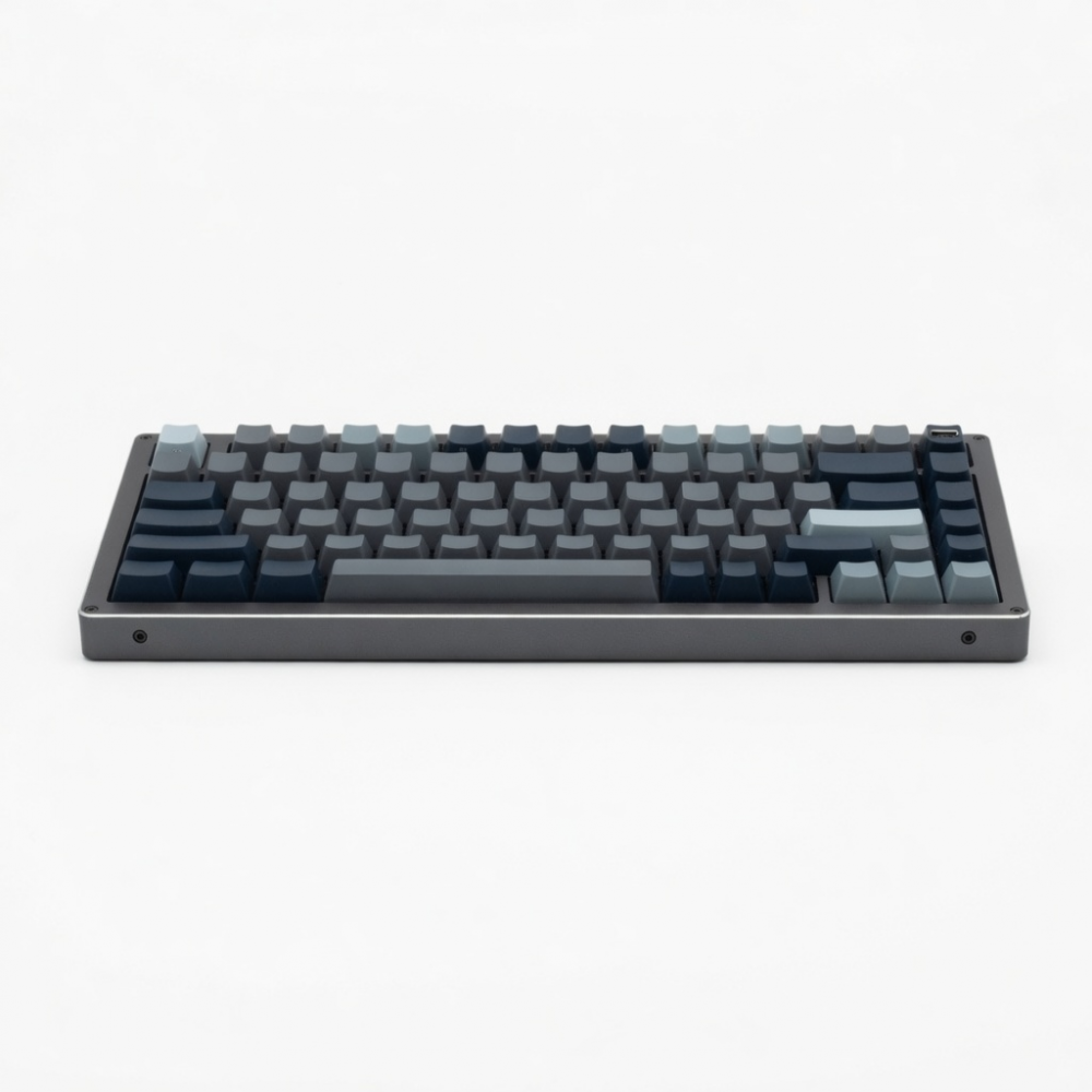 75-Key Wireless Mechanical Keyboard, Aluminum Frame, RGB Backlit, Dark Gray and Blue