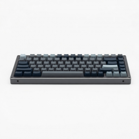 75-Key Wireless Mechanical Keyboard, Aluminum Frame, RGB Backlit, Dark Gray and Blue