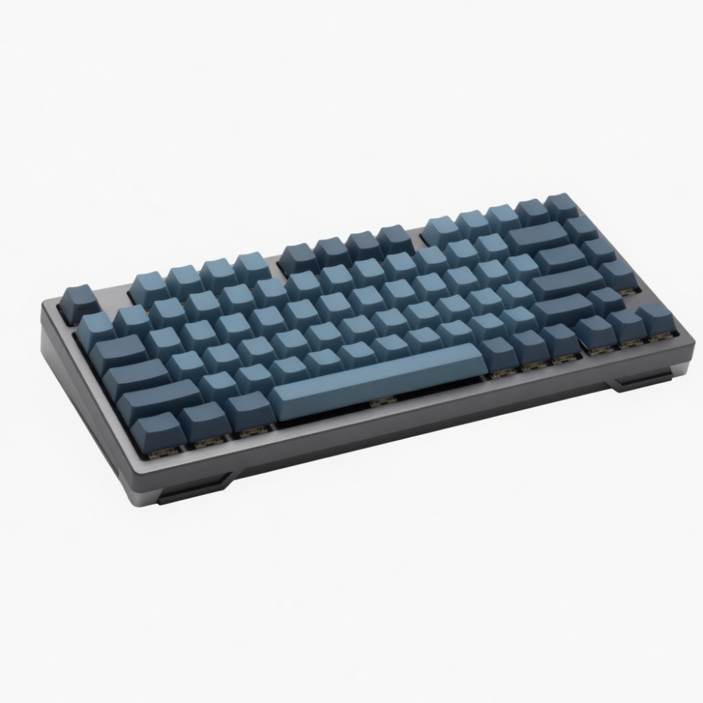 Mechanical Keyboard, 80-Key Compact Layout, Blue Keycaps, Metal Frame