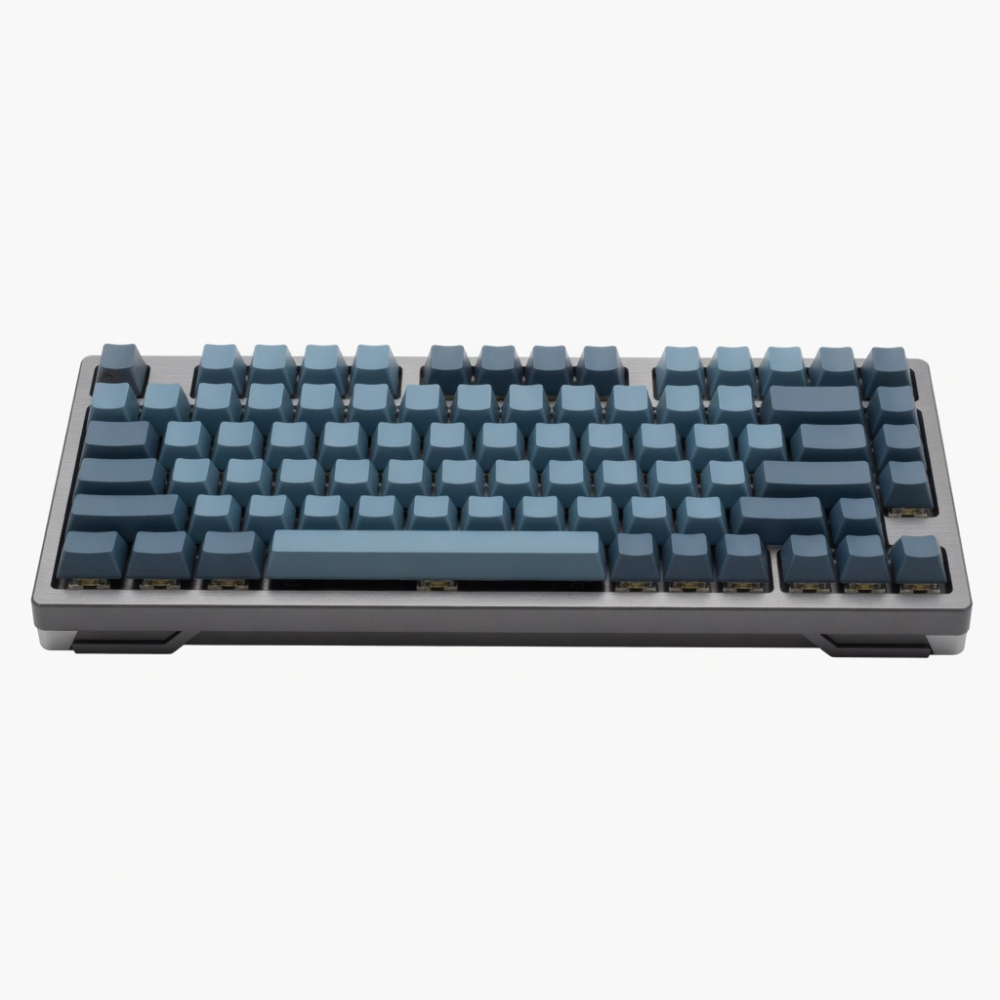 Mechanical Keyboard, 80-Key Compact Layout, Blue Keycaps, Metal Frame