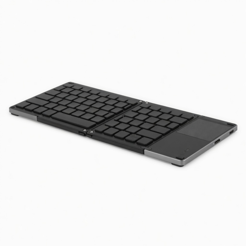 Foldable Wireless Keyboard with Touchpad, Slim Black
