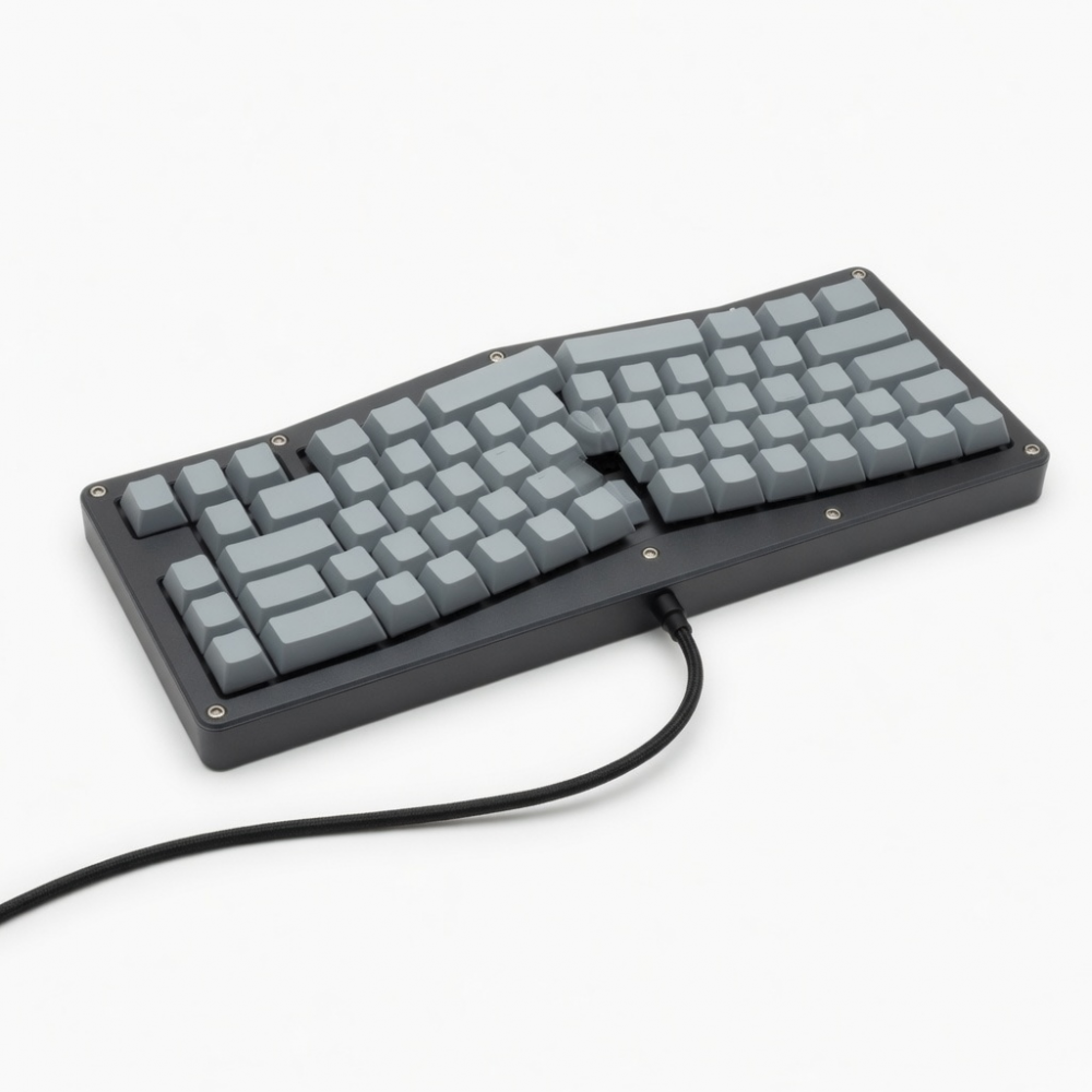 65-Key Split Ergonomic Mechanical Keyboard, Wired Gray Design