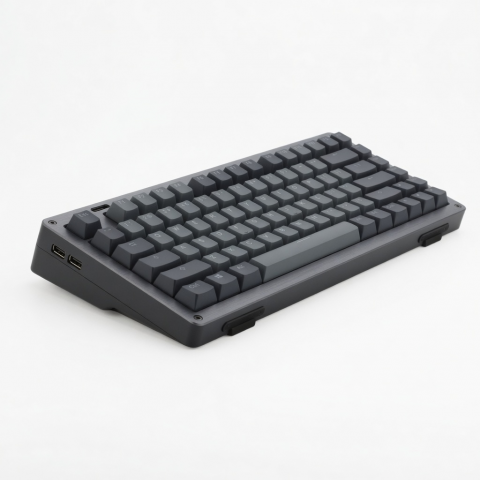 84-Key Wireless Mechanical Keyboard, Gray Aluminum Frame, QMK Programmable