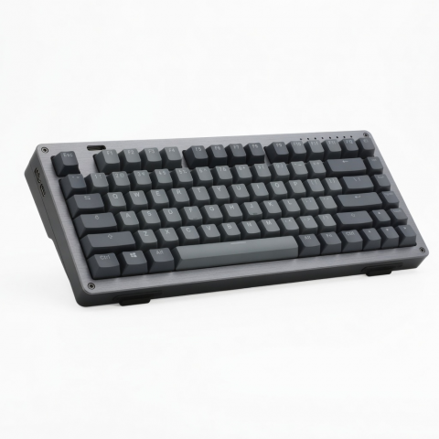 84-Key Wireless Mechanical Keyboard, Gray Aluminum Frame, QMK Programmable