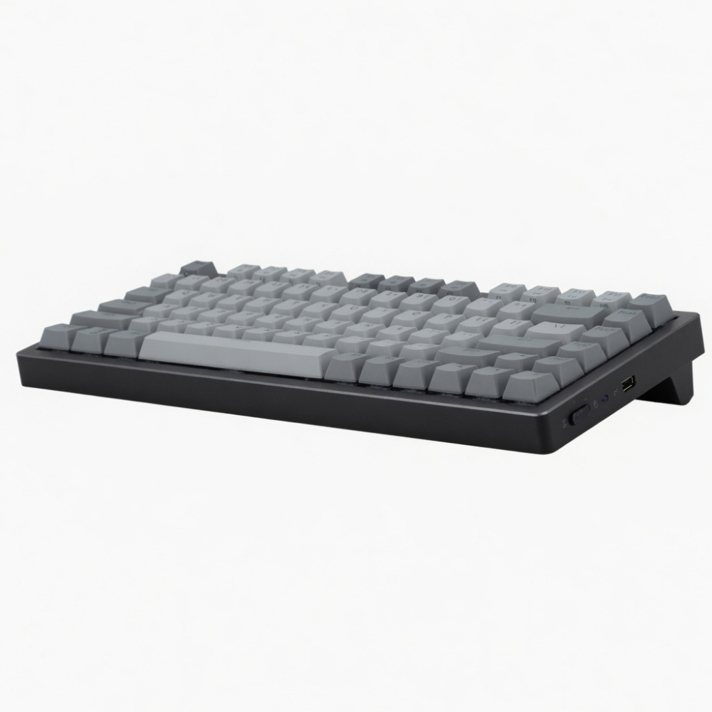 Wireless Mechanical Keyboard, Compact 75% Layout, Gray and Black