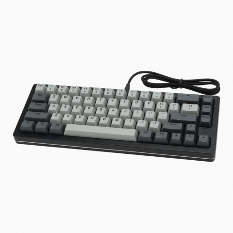 Wired Mechanical Keyboard, 60% Compact Layout, 61-Key Design, Gray Keycaps
