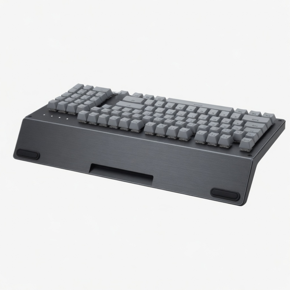 Wireless Mechanical Keyboard, 104-Key Full-Size Gray Keyboard