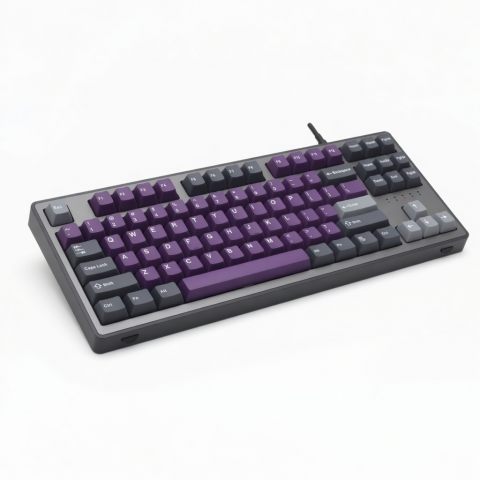 100-Key Wireless Mechanical Keyboard, Purple and Gray Keycaps