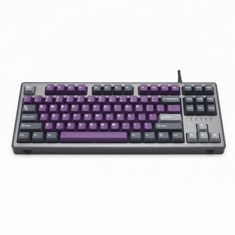 100-Key Wireless Mechanical Keyboard, Purple and Gray Keycaps
