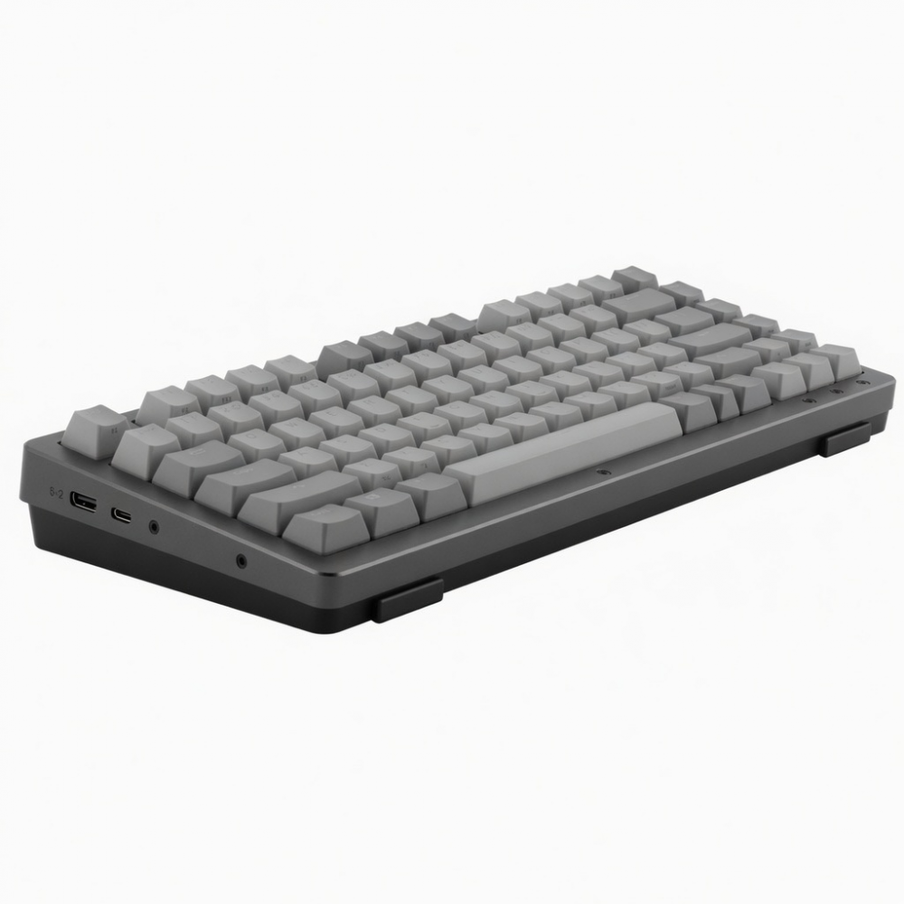 80-Key Wireless Mechanical Keyboard, Compact Layout, Gray and Black