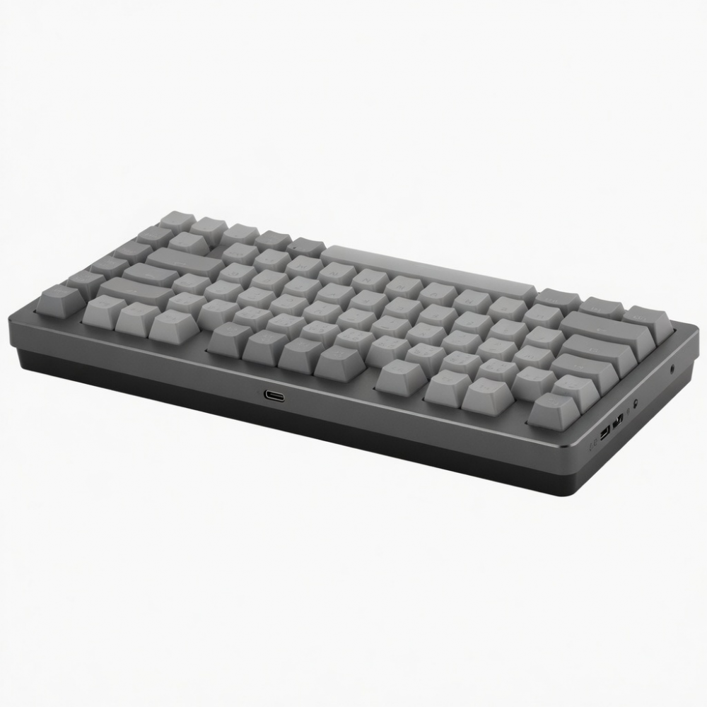 80-Key Wireless Mechanical Keyboard, Compact Layout, Gray and Black
