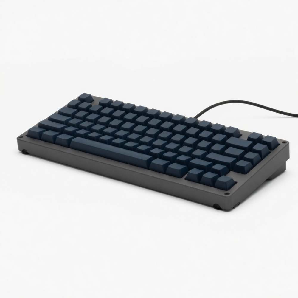Wireless Mechanical Keyboard, Compact Layout, Dark Blue Keycaps, Gray Frame