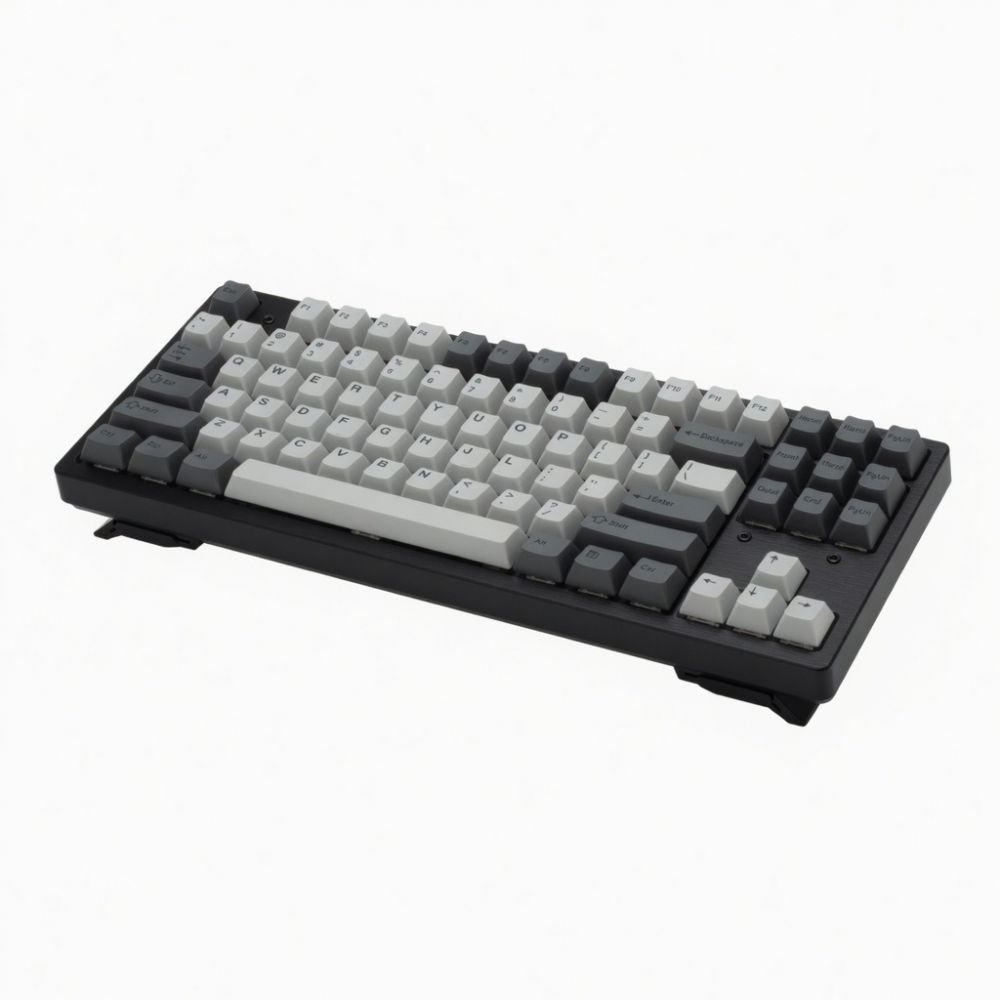 75% Mechanical Keyboard, Gray and Black Keycaps, Compact Layout