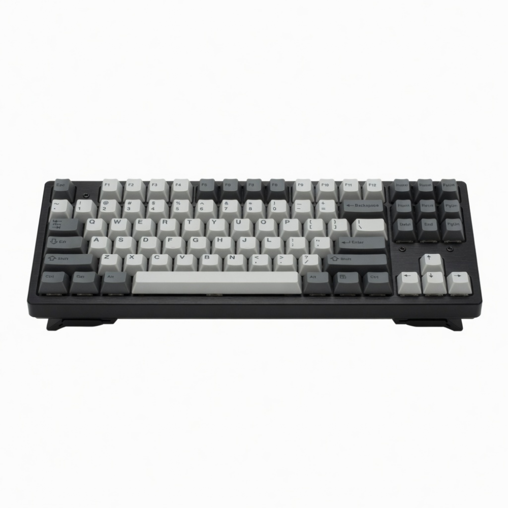 75% Mechanical Keyboard, Gray and Black Keycaps, Compact Layout