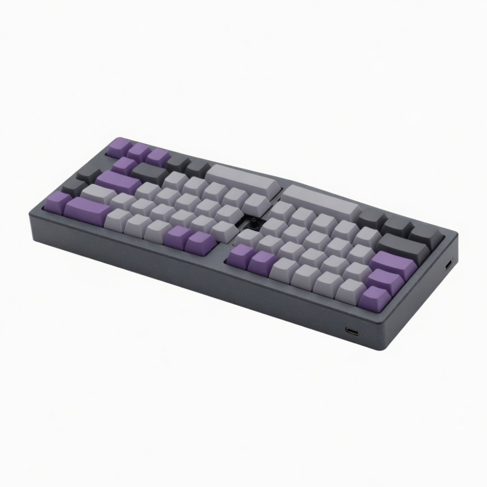 Wireless Alice Layout Mechanical Keyboard, Gray and Purple