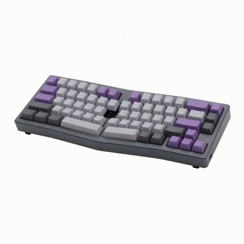 Wireless Alice Layout Mechanical Keyboard, Gray and Purple