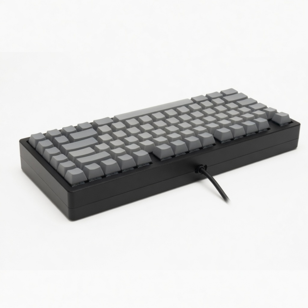 75% Mechanical Keyboard, Gray Keycaps, Black Case