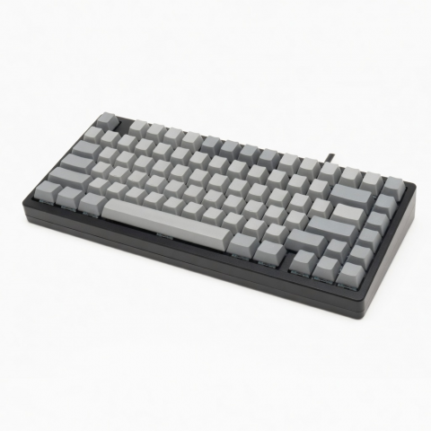 75% Mechanical Keyboard, Gray Keycaps, Black Case