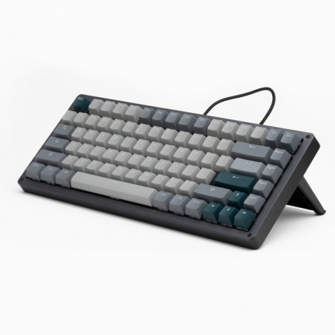 82-Key Compact Mechanical Keyboard, Gray and Teal