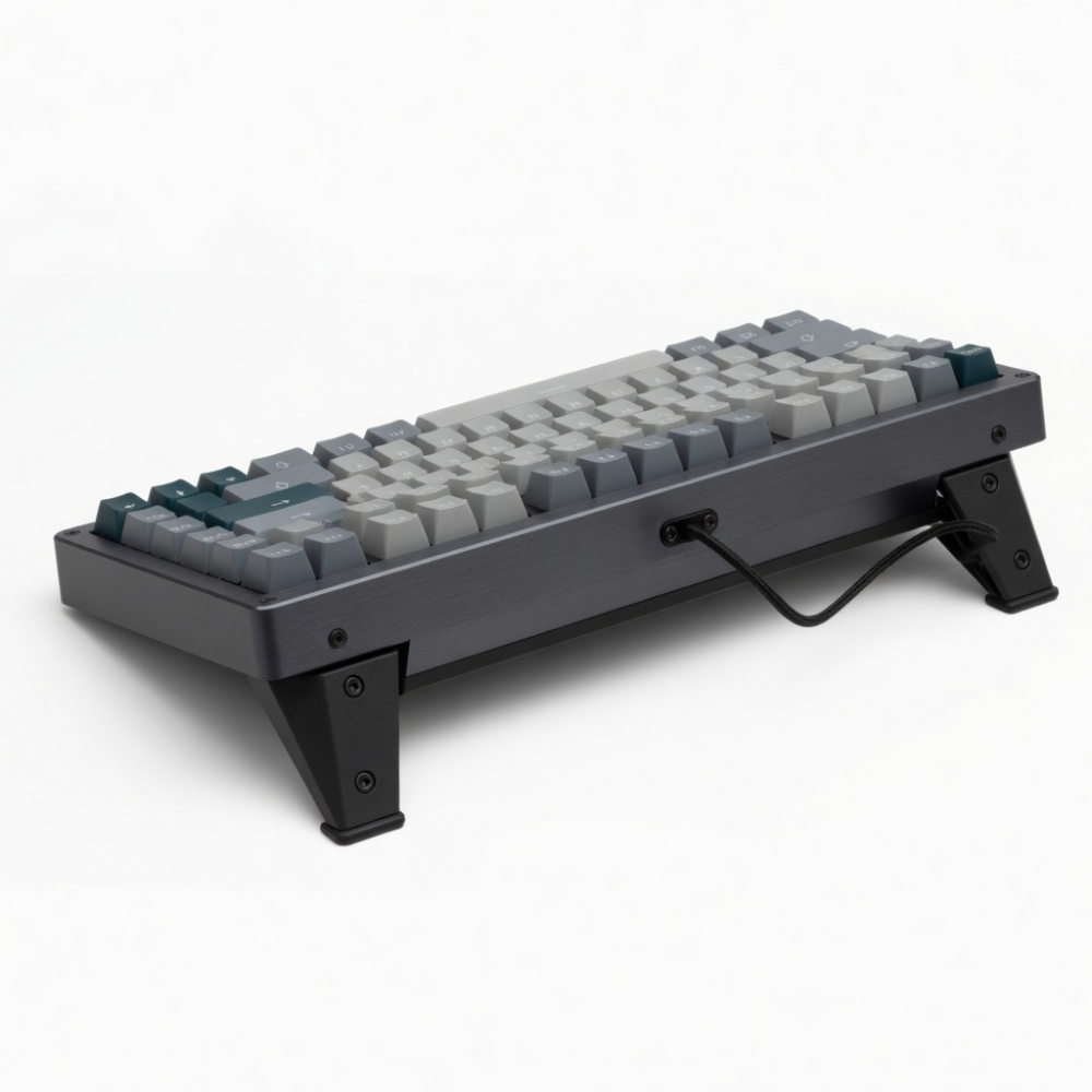 82-Key Compact Mechanical Keyboard, Gray and Teal