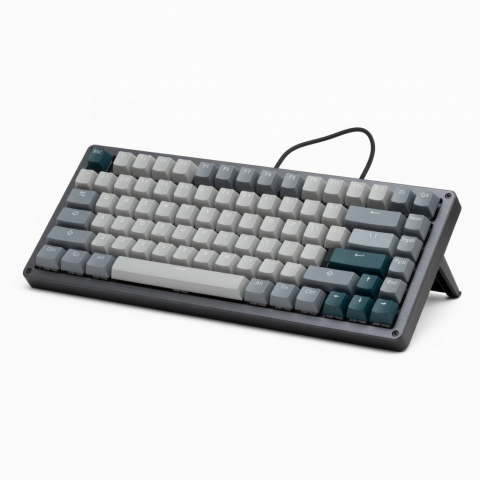 82-Key Compact Mechanical Keyboard, Gray and Teal