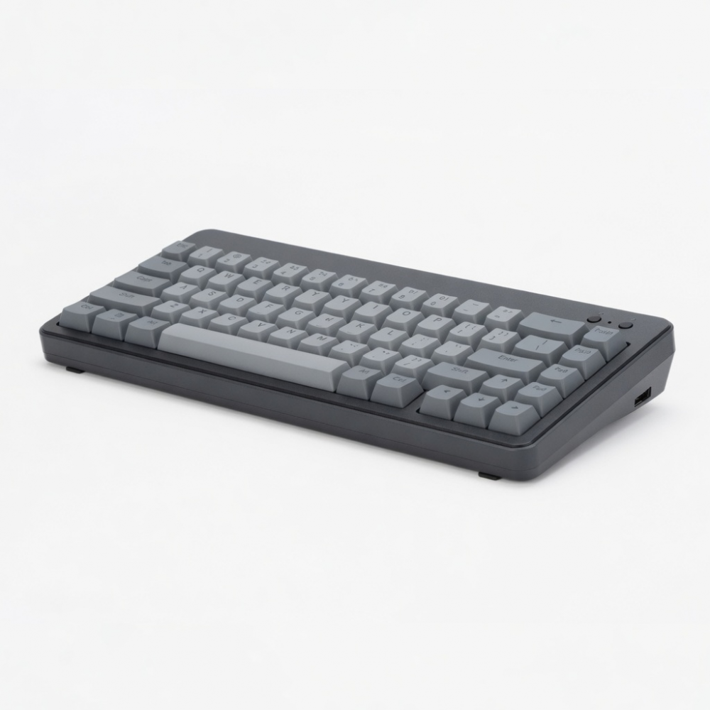 Wireless Mechanical Keyboard, 84-Key Compact Layout, Gray PBT Keycaps
