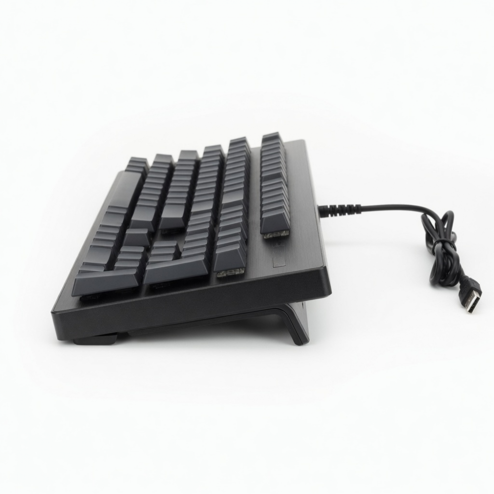 70-Key Mechanical Keyboard, Black Wired Design