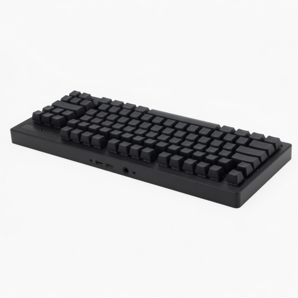 Black Full-Size Wired Keyboard with Numeric Keypad