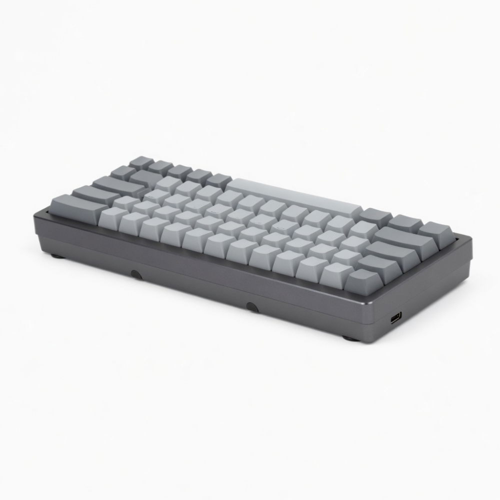 60-Key Mechanical Keyboard, Gray Compact Wired Layout
