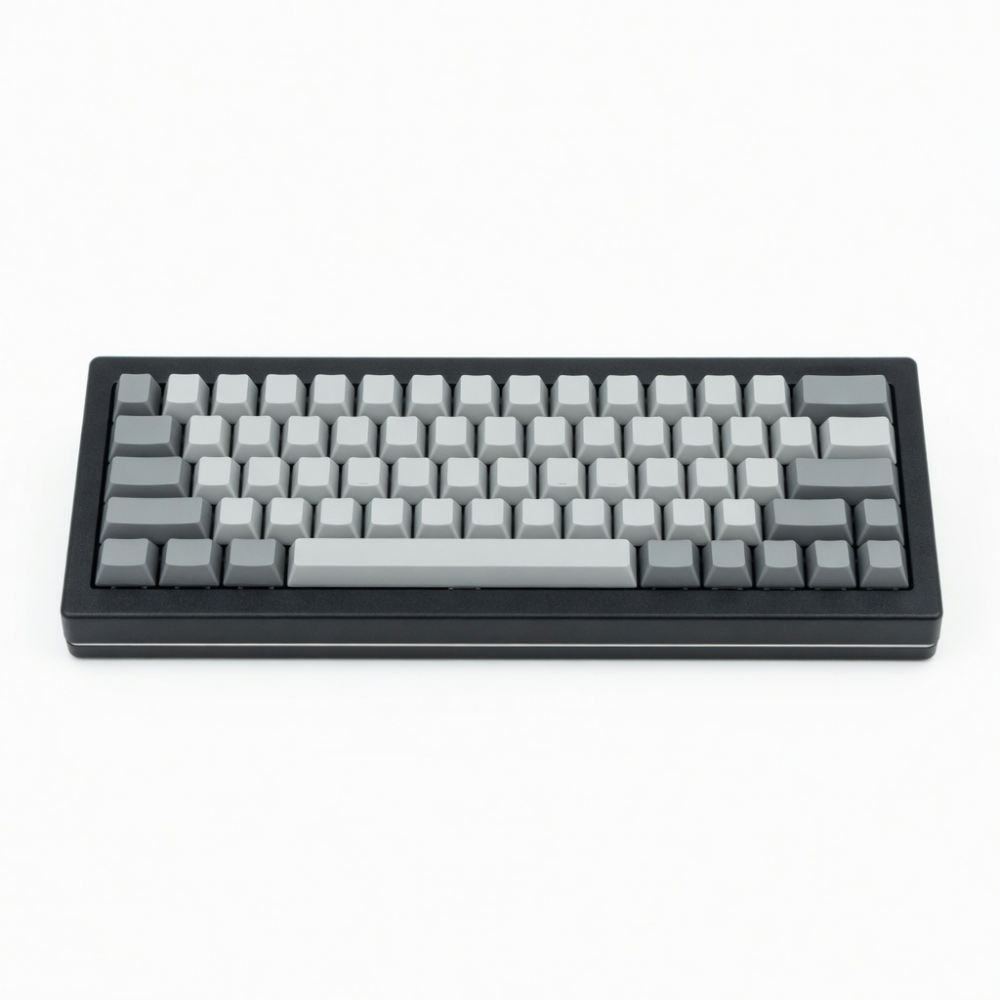 60% Compact Keyboard, Gray Keycaps, Black Frame