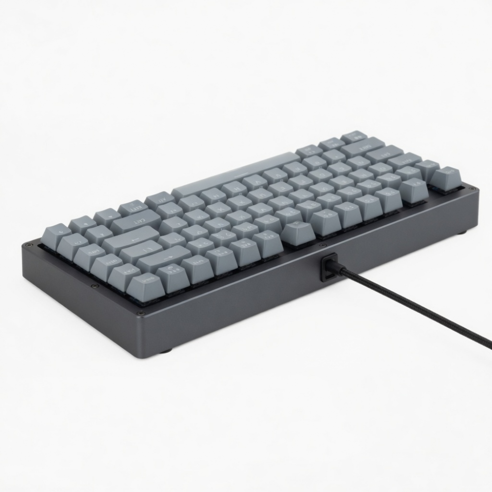 75-Key Mechanical Keyboard, Gray Compact Layout, Wired Connection