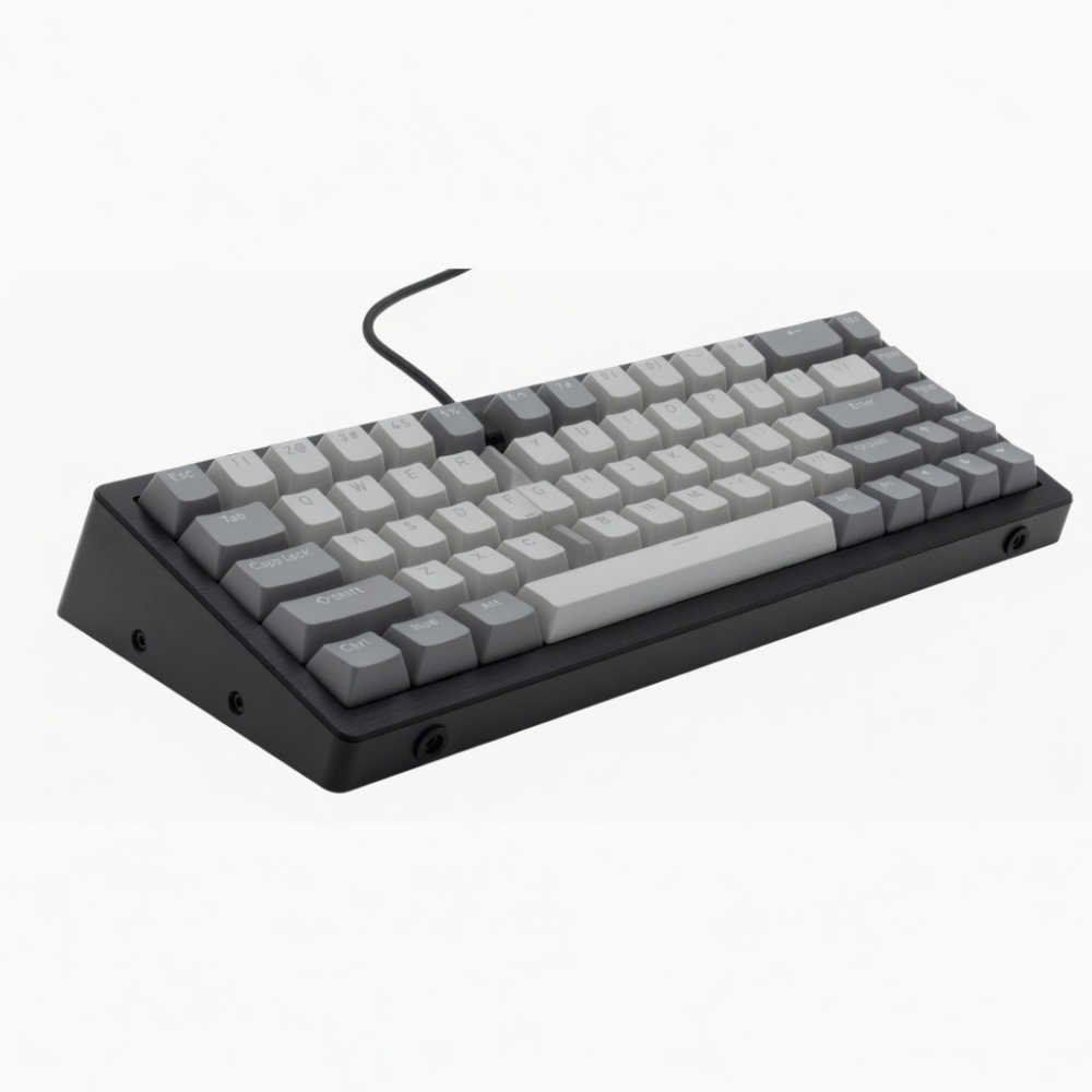 65-Key Mechanical Keyboard, Wired, Compact Black and Gray Design