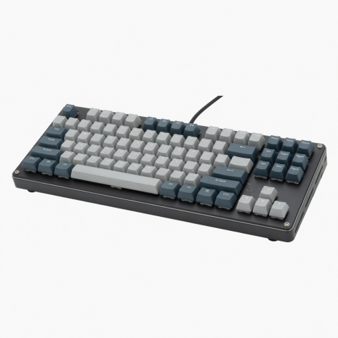 80-Key Mechanical Keyboard, Wired, Gray and Black, Compact Layout