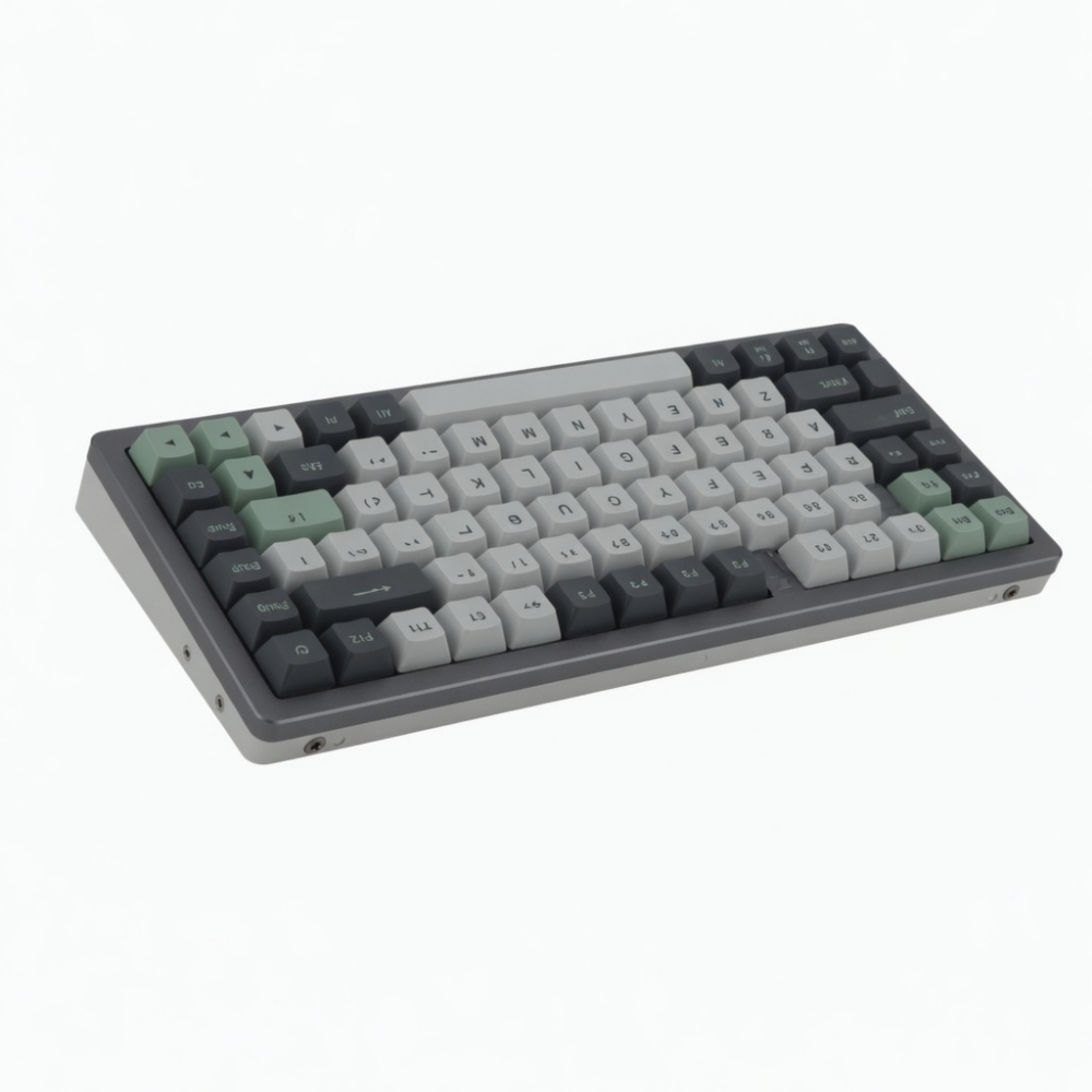 82-Key 75% Compact Keyboard, Gray and Green】【。