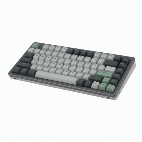 82-Key 75% Compact Keyboard, Gray and Green】【。