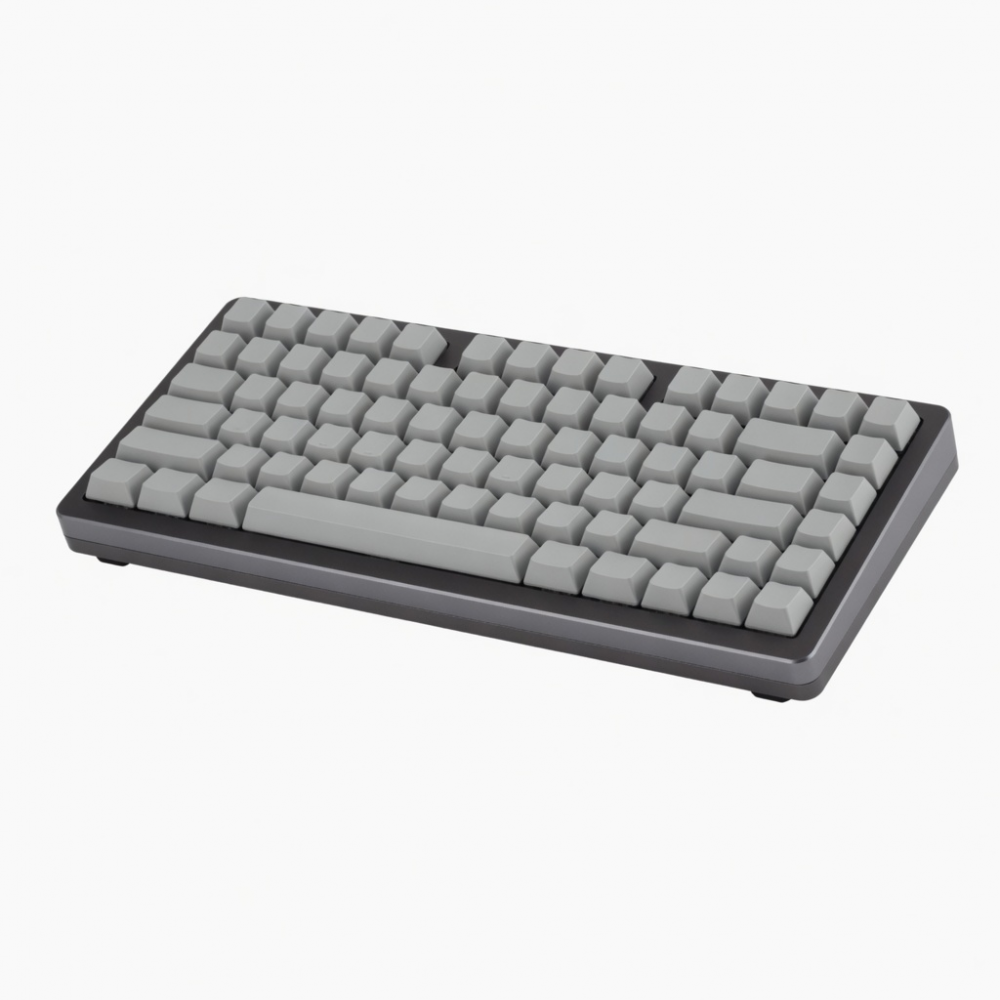 75-Key Mechanical Keyboard, Gray Keycaps, Compact Layout