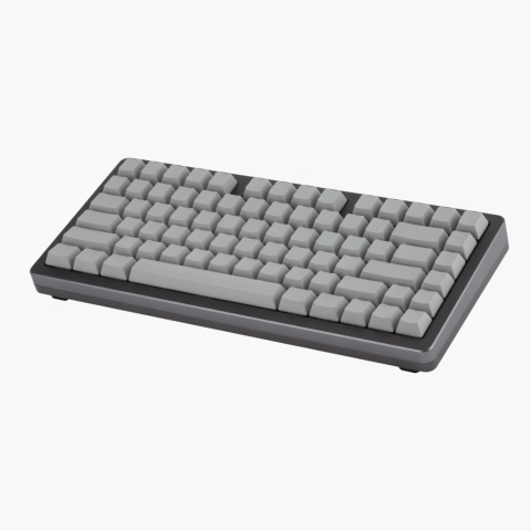 75-Key Mechanical Keyboard, Gray Keycaps, Compact Layout