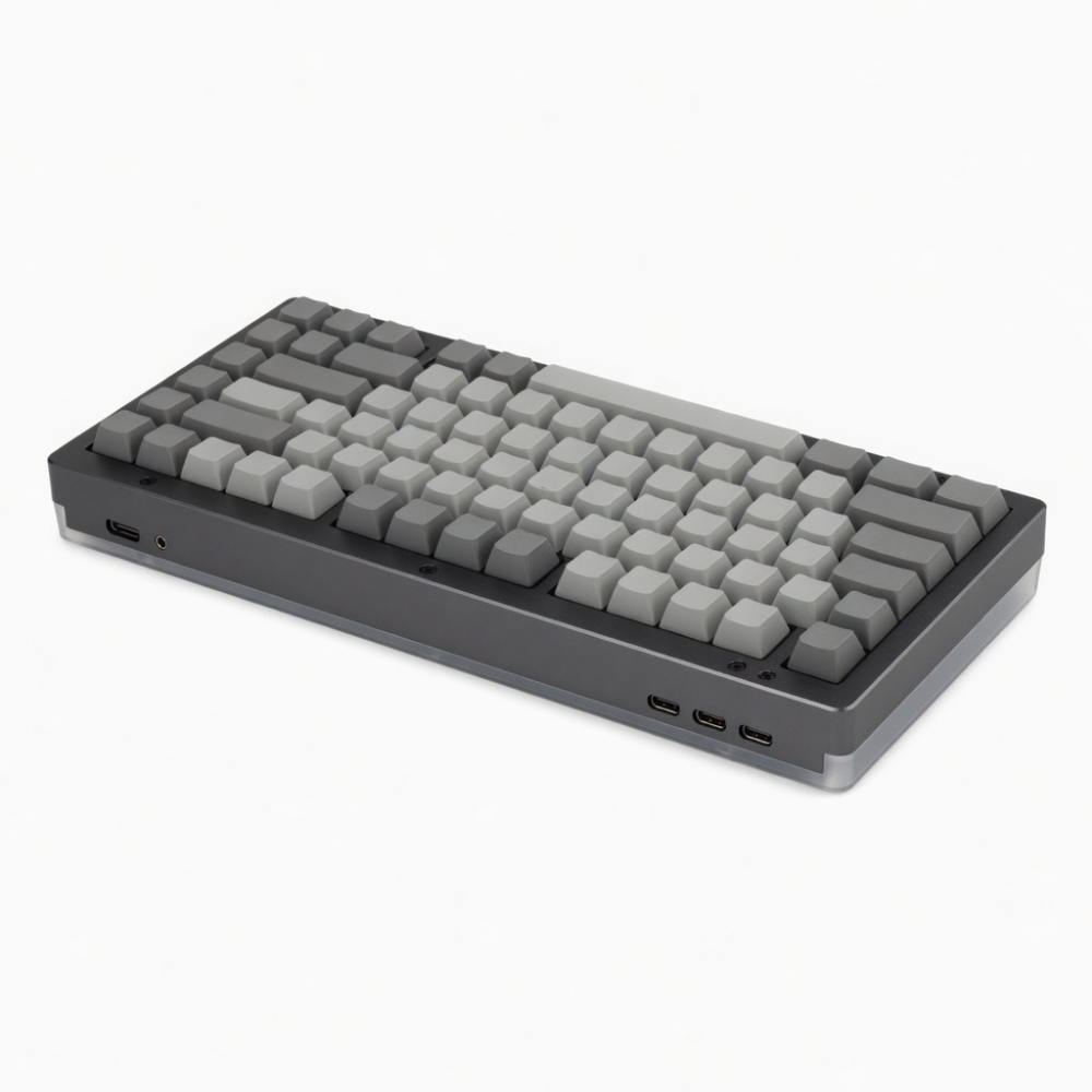 75% Mechanical Keyboard, 84-Key, Gray/White